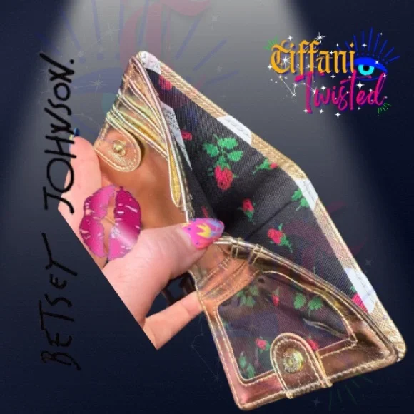 Betsey Johnson Gold and White Glamorous Wallet - Picture 5 of 5